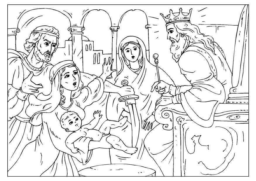il giudizio di salomone Disegno da colorare il giudizio di salomone