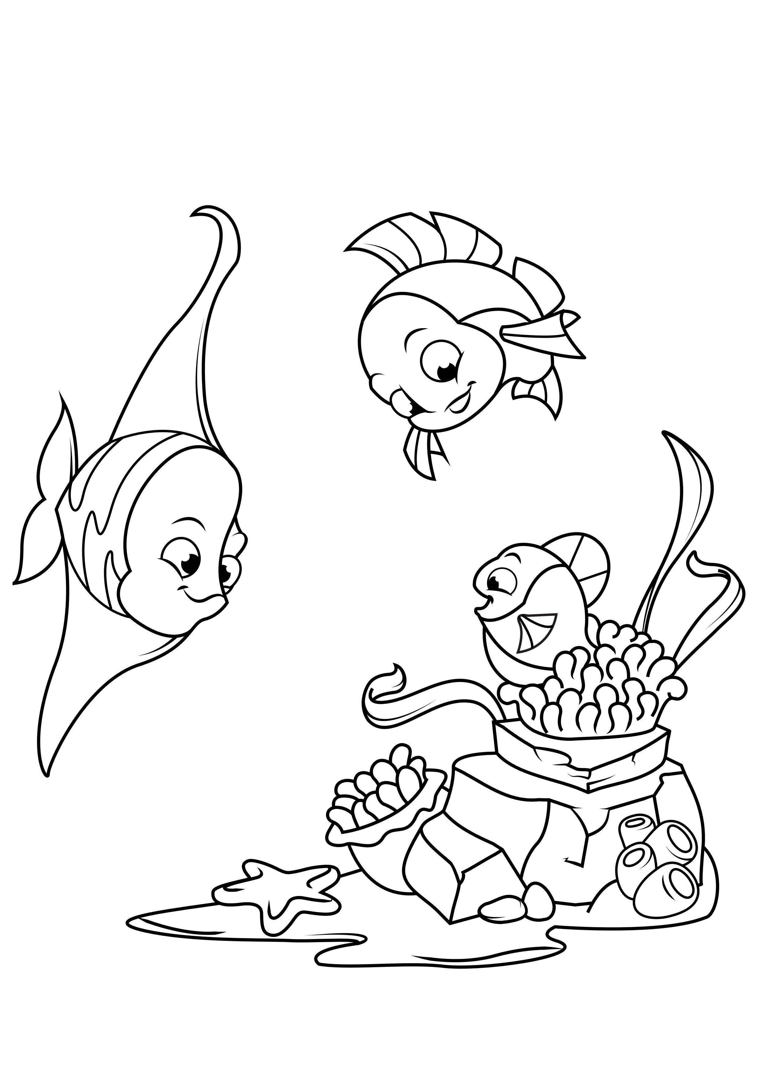 il pesce gioca a nascondino Disegno da colorare il pesce gioca a nascondino