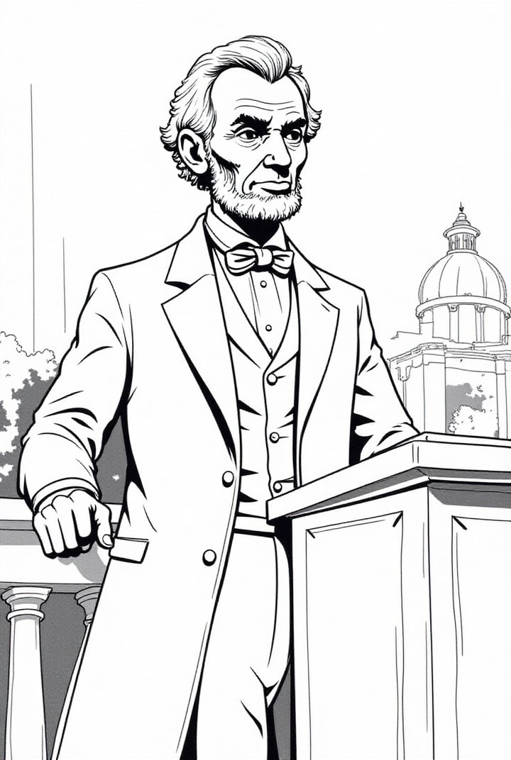 il presidente abraham lincoln Disegno da colorare il presidente abraham lincoln