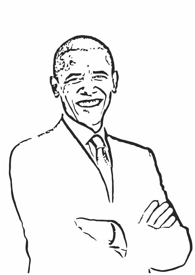 il presidente barack obama Disegno da colorare il presidente barack obama