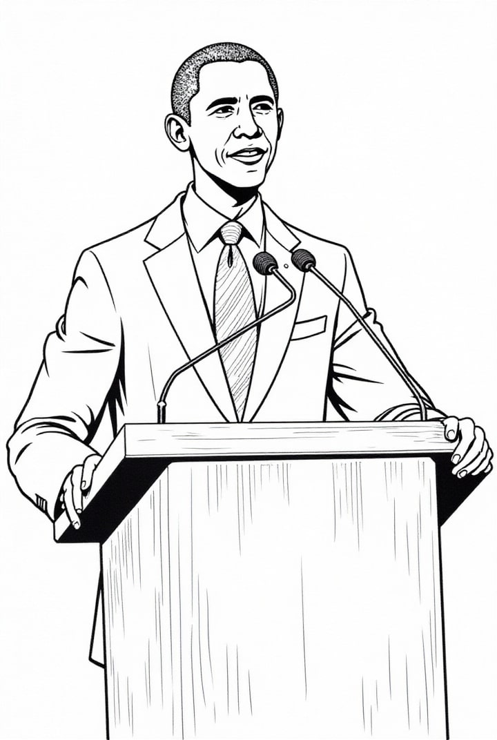 il presidente barack obama Disegno da colorare il presidente barack obama