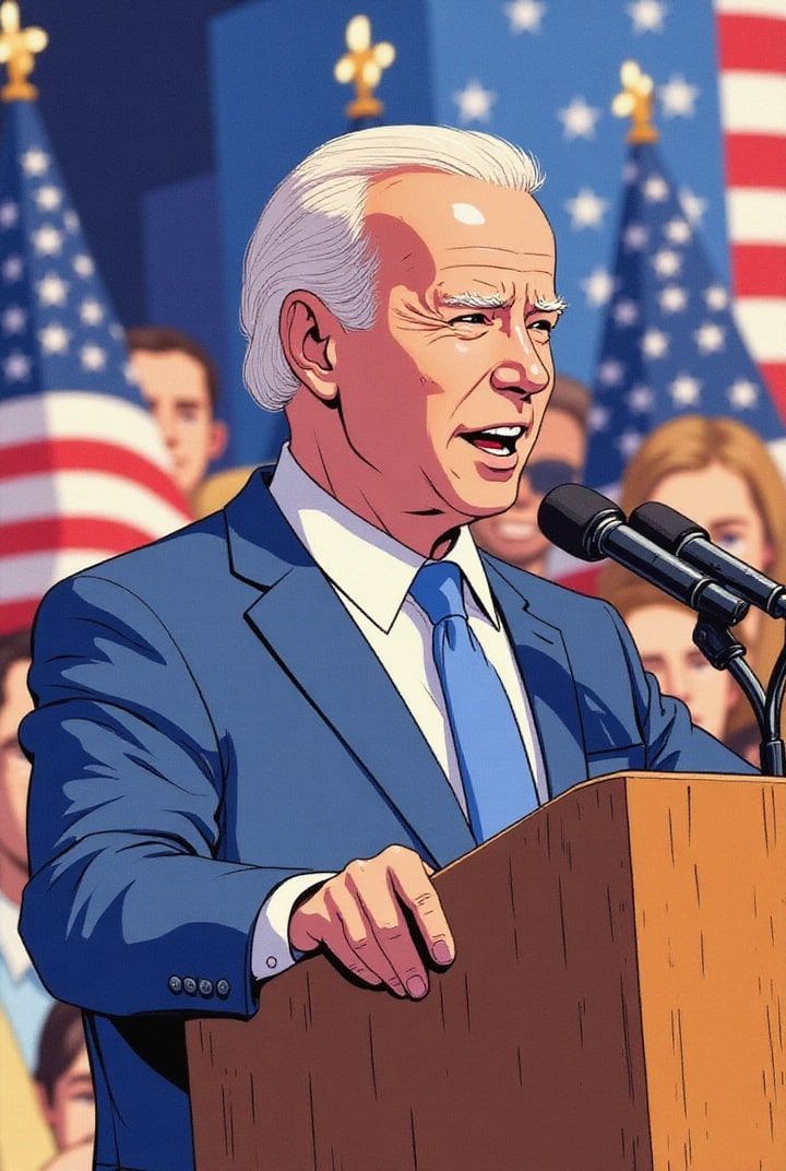 immagine il presidente biden fa un discorso