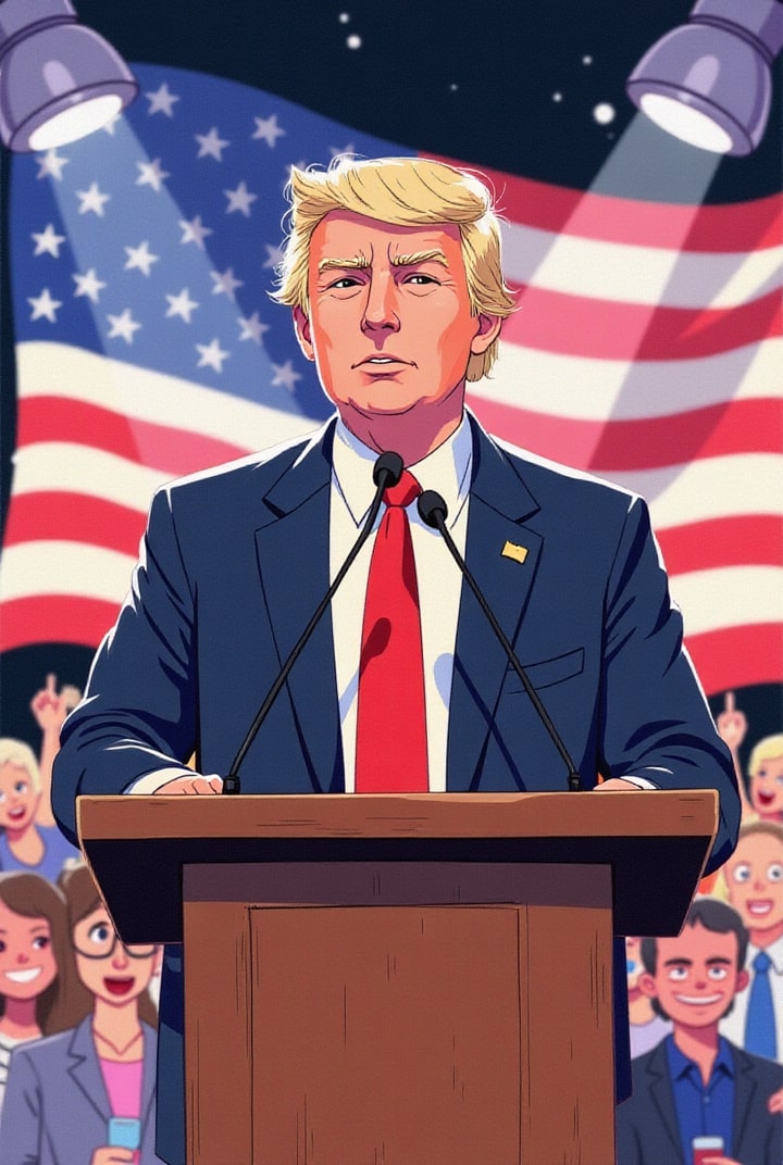 immagine il presidente trump si rivolge ai sostenitori