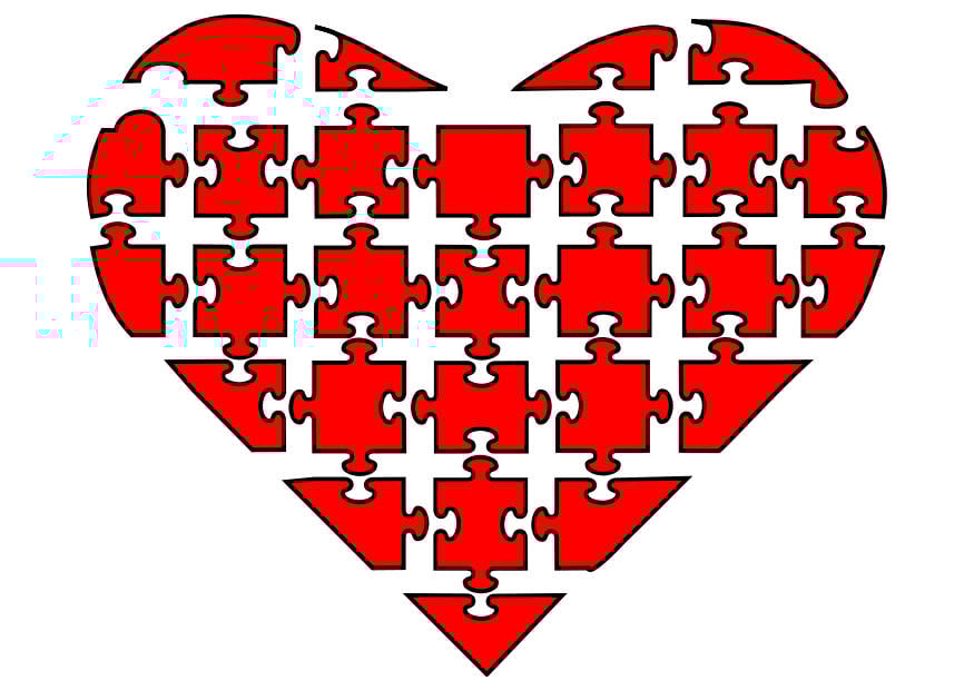 immagine cuore puzzle