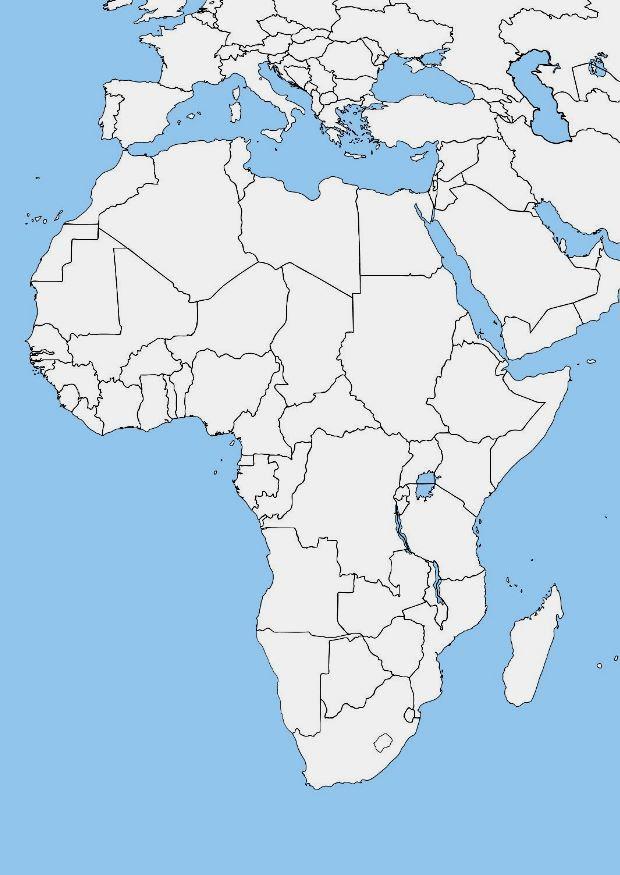 immagine mappa in bianco dellafrica