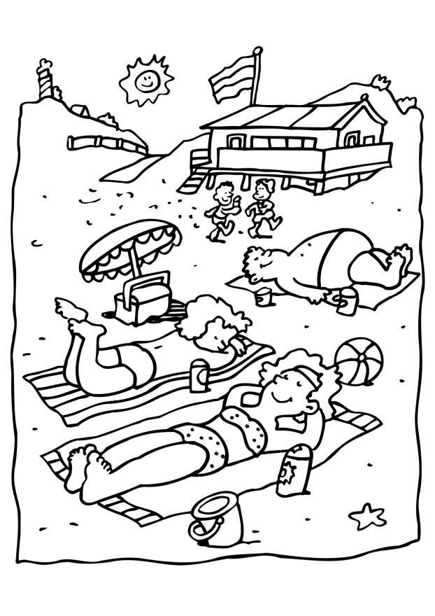 in spiaggia Disegno da colorare in spiaggia