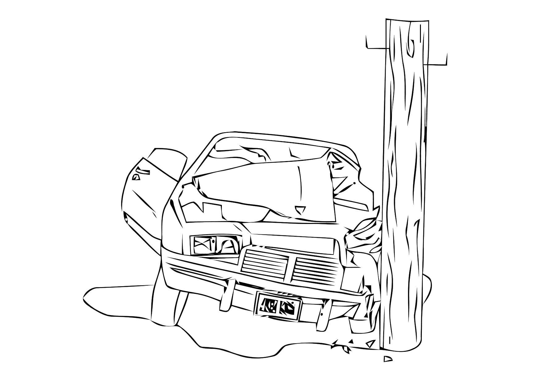 incidente in macchina Disegno da colorare incidente in macchina