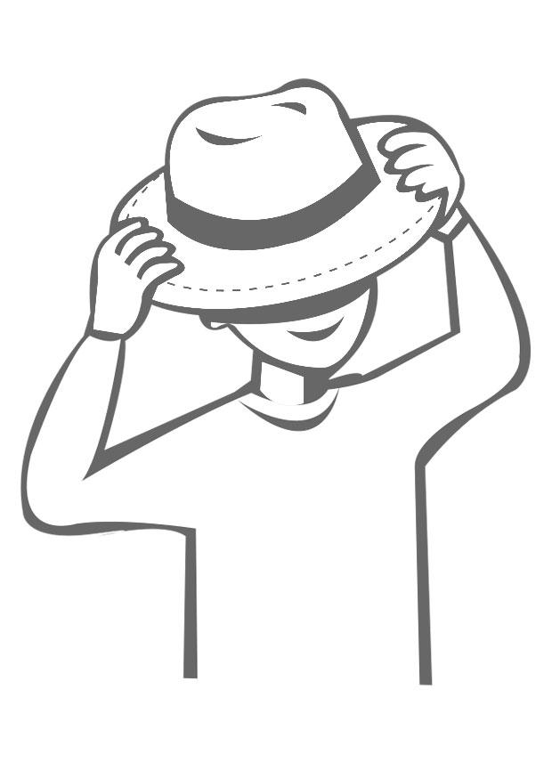 indossare un cappello Disegno da colorare indossare un cappello