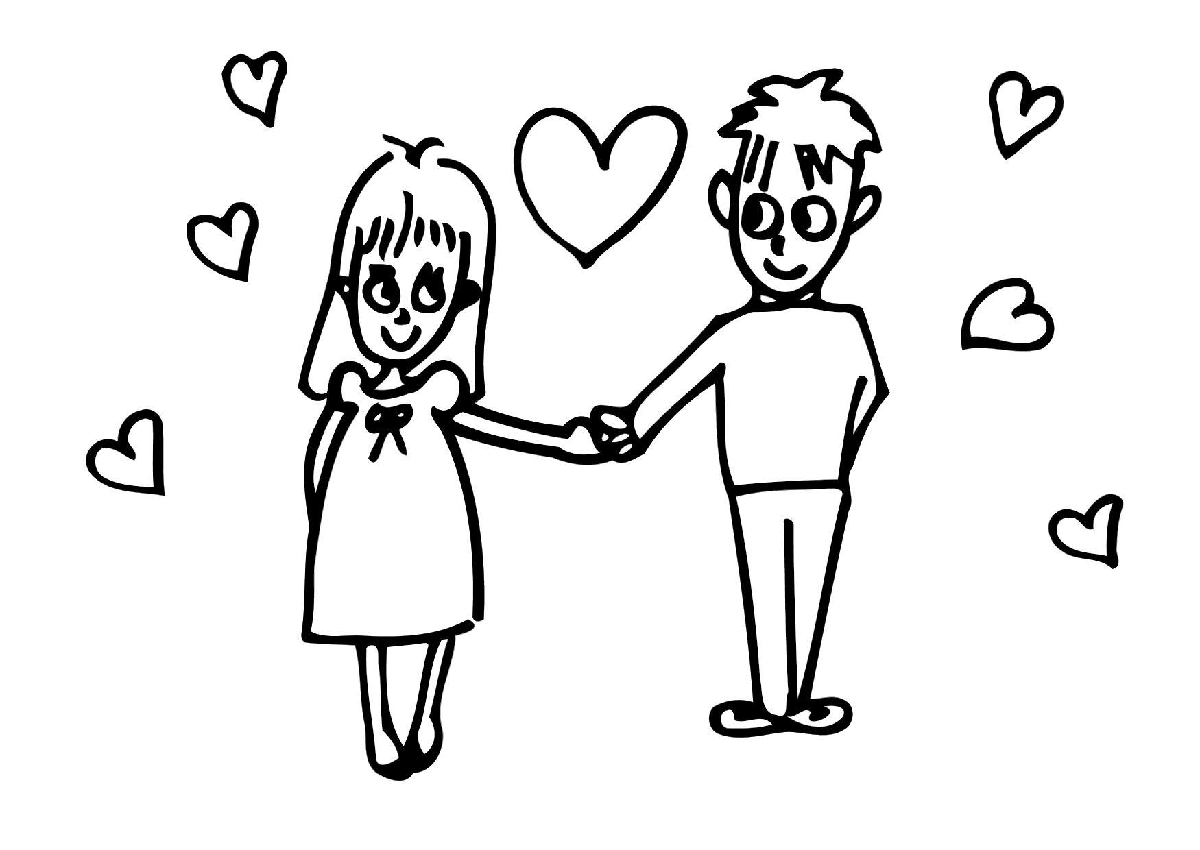 innamorati Disegno da colorare innamorati