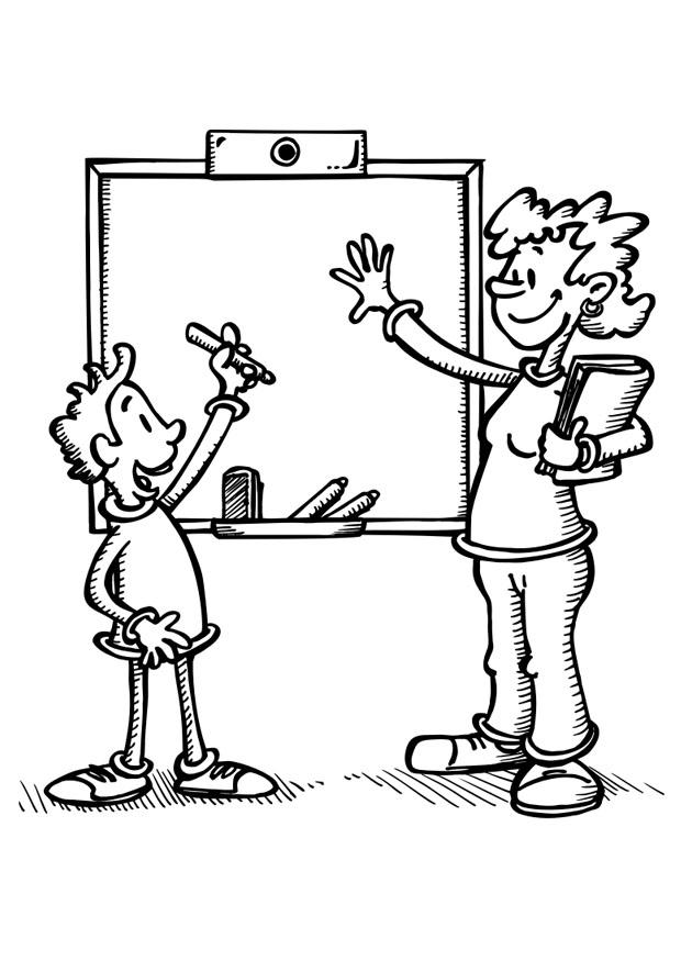 insegnante e studente Disegno da colorare insegnante e studente