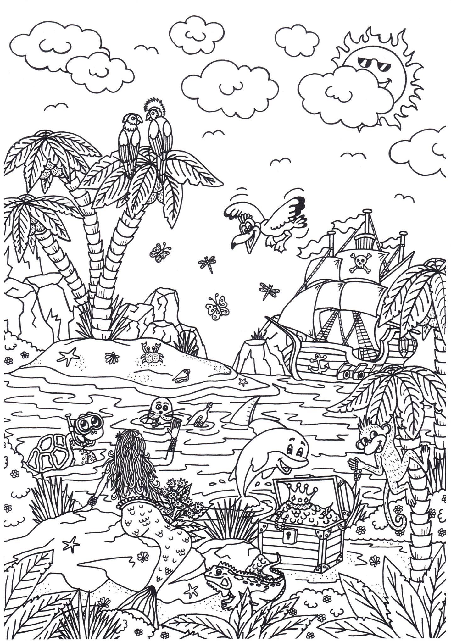 isola da favola Disegno da colorare isola da favola