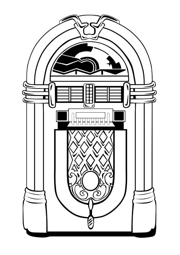 jukebox anni 50 Disegno da colorare jukebox anni 50