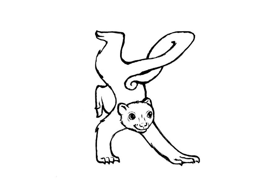 k-kinkajou Disegno da colorare k-kinkajou