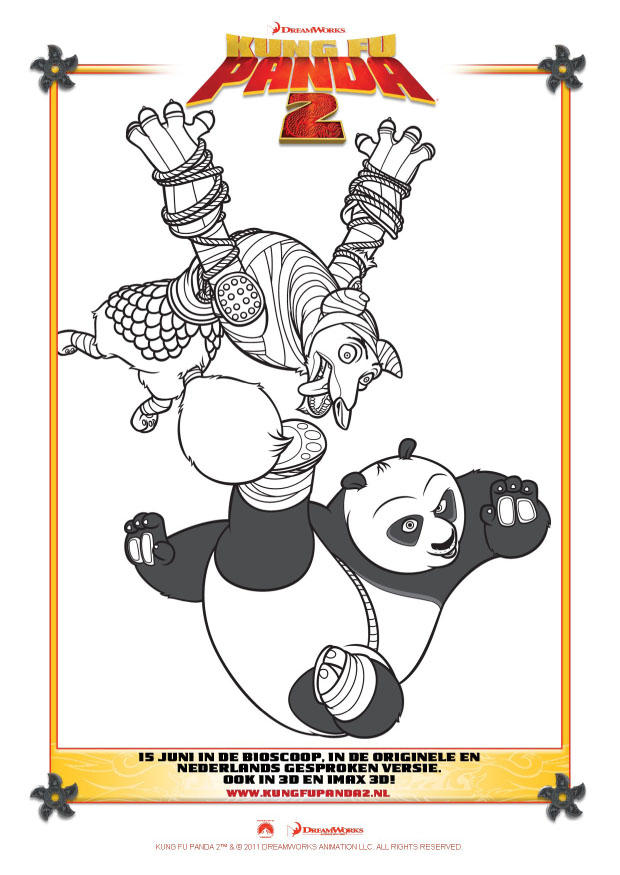 Disegno da colorare kung fu panda 2