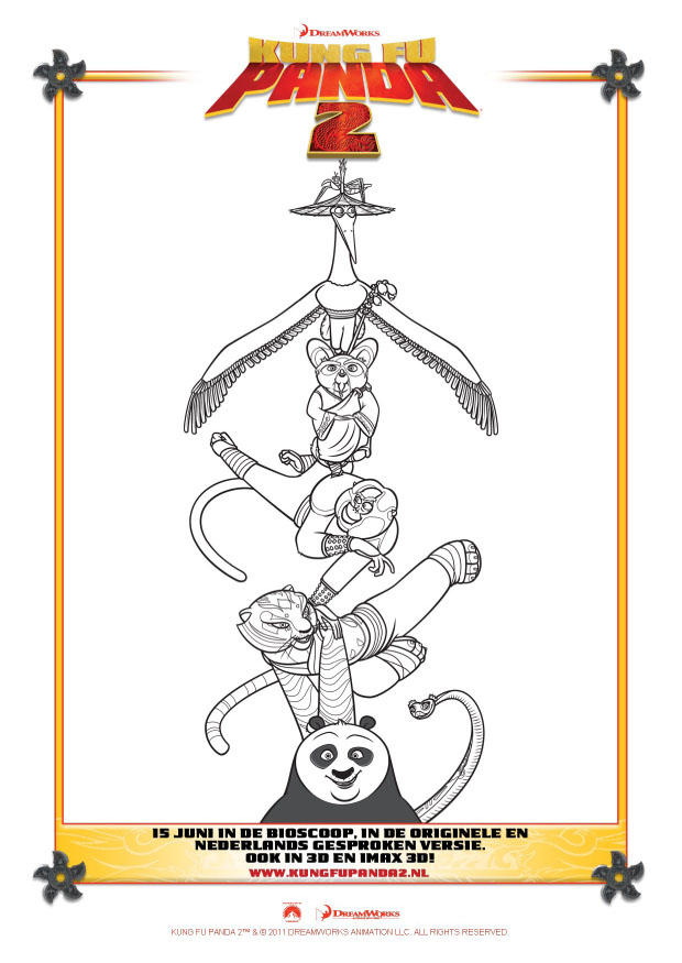 Disegno da colorare kung fu panda 2