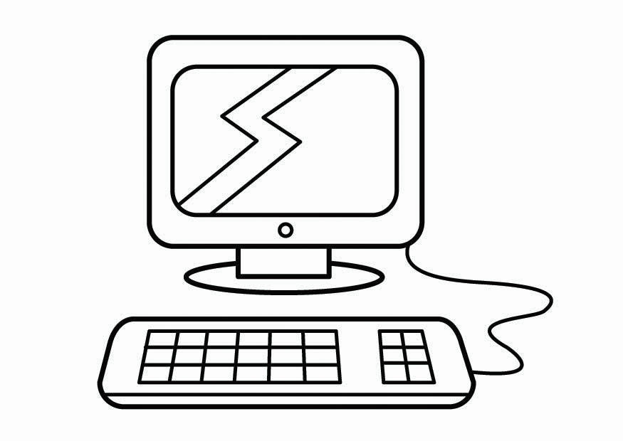 langolo del computer, langolo della ricerca Disegno da colorare langolo del computer, langolo della ricerca