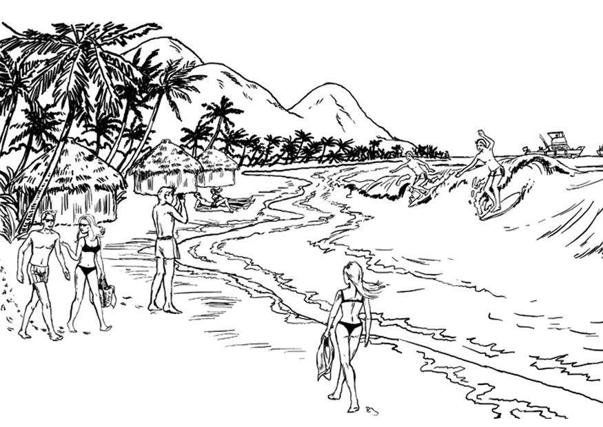 la costa - spiaggia Disegno da colorare la costa - spiaggia