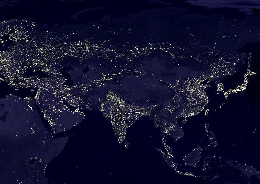 Foto la terra di notte