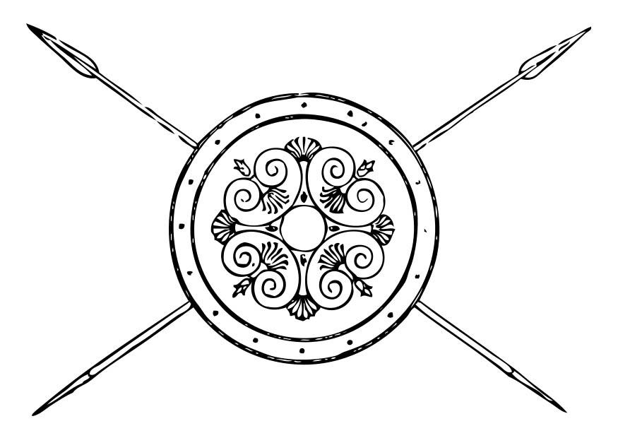 lancia e scudo greci Disegno da colorare lancia e scudo greci