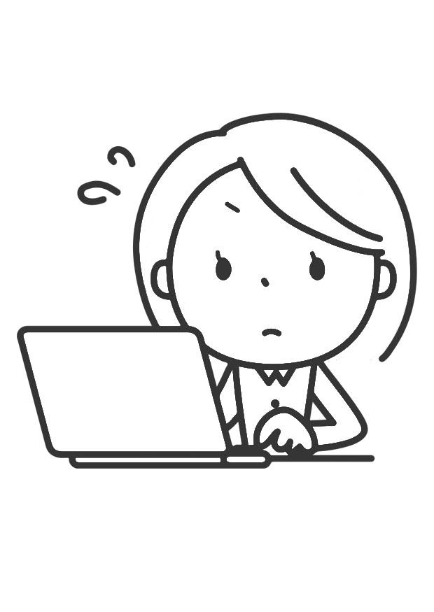lavorare con il laptop Disegno da colorare lavorare con il laptop