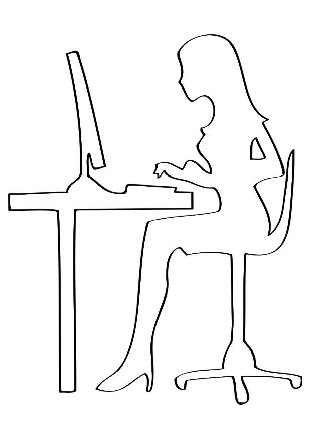 Disegno da colorare lavoro dufficio