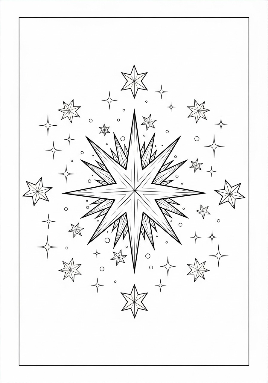 le stelle di natale brillano Disegno da colorare le stelle di natale brillano