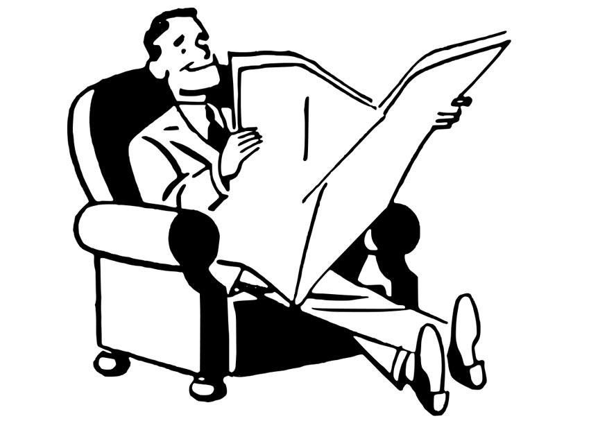 leggere il giornale Disegno da colorare leggere il giornale