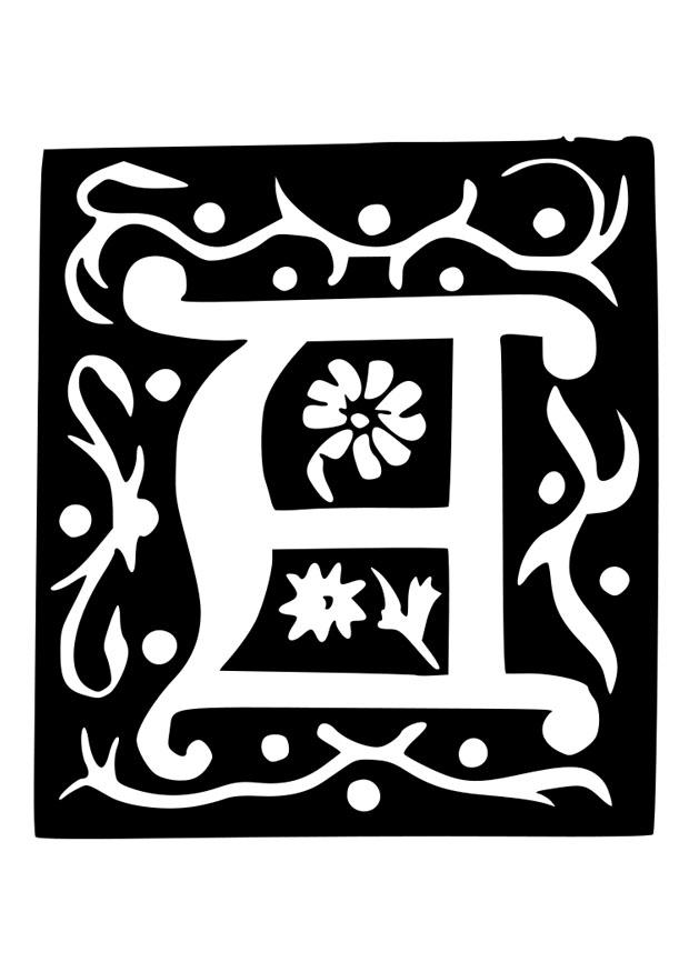 lettera decorativa -a Disegno da colorare lettera decorativa -a