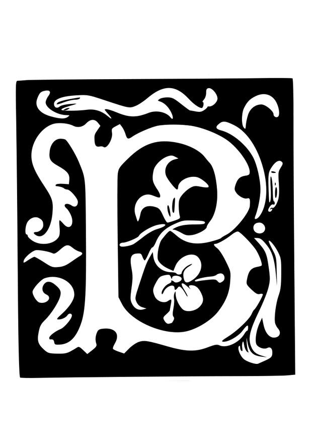 lettera decorativa -b Disegno da colorare lettera decorativa -b