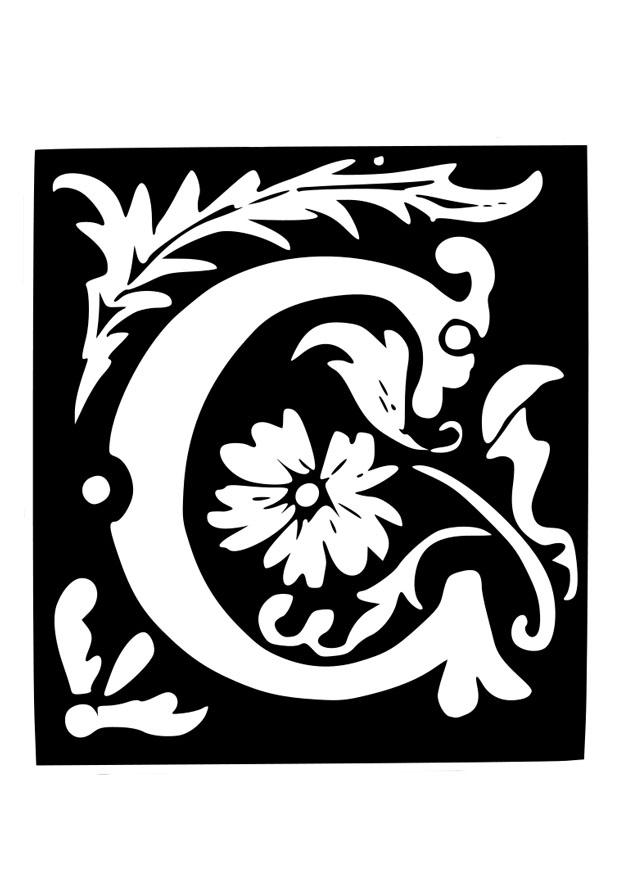 lettera decorativa -c Disegno da colorare lettera decorativa -c