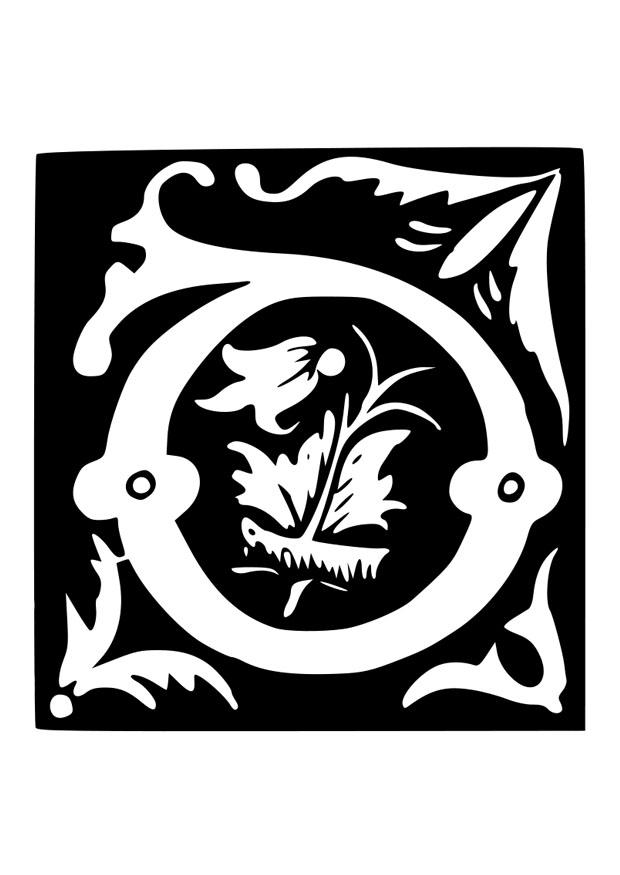 lettera decorativa -d Disegno da colorare lettera decorativa -d