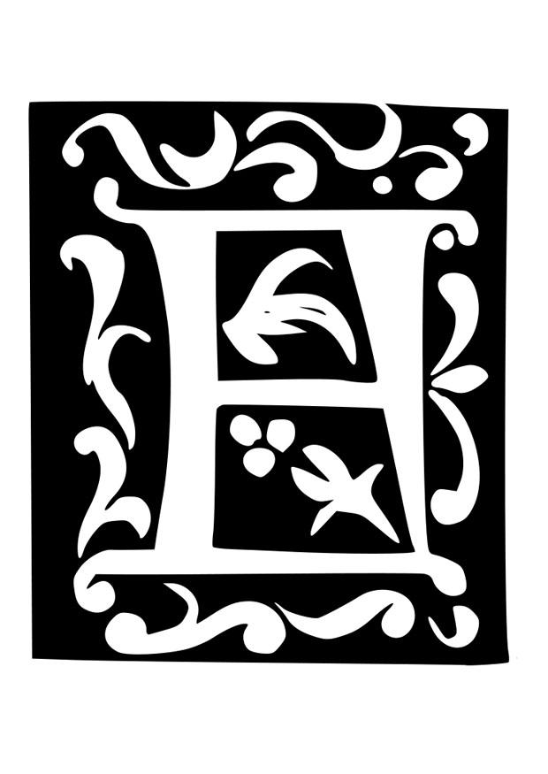 lettera decorativa -f Disegno da colorare lettera decorativa -f