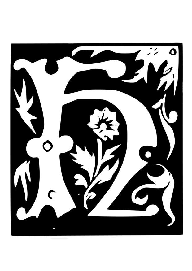 lettera decorativa -h Disegno da colorare lettera decorativa -h