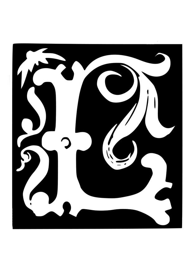 lettera decorativa -i Disegno da colorare lettera decorativa -i