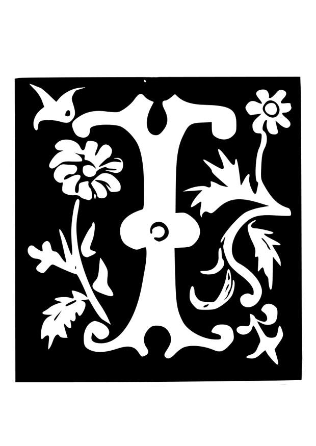 lettera decorativa -i Disegno da colorare lettera decorativa -i