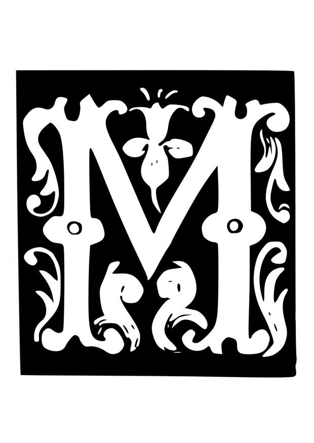 lettera decorativa - m Disegno da colorare lettera decorativa - m