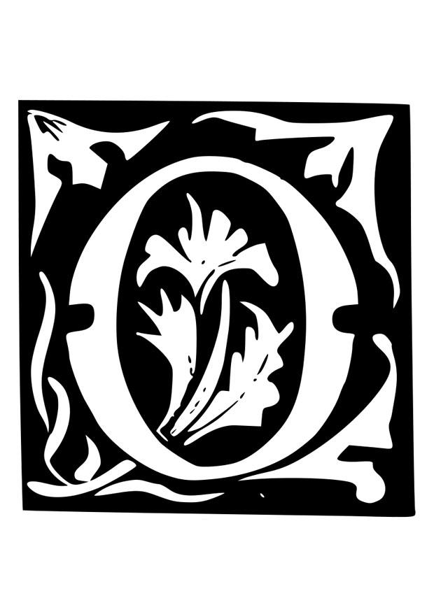 lettera decorativa -o Disegno da colorare lettera decorativa -o