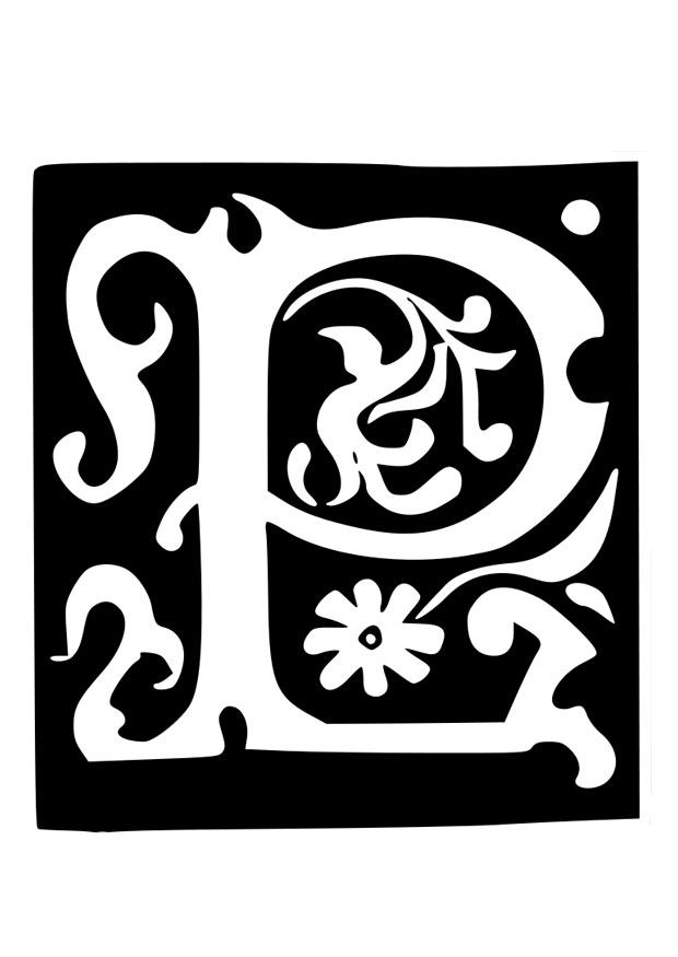 lettera decorativa -p Disegno da colorare lettera decorativa -p