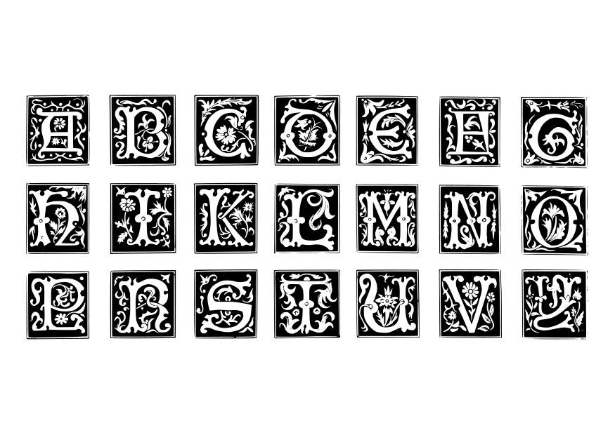 lettere decorative Disegno da colorare lettere decorative
