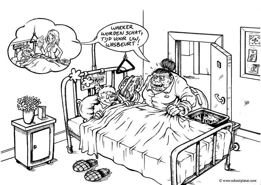 letto dospedale Disegno da colorare letto dospedale