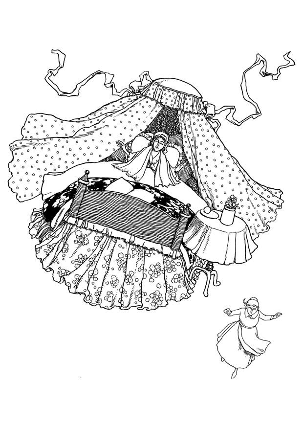 Disegno da colorare letto volante