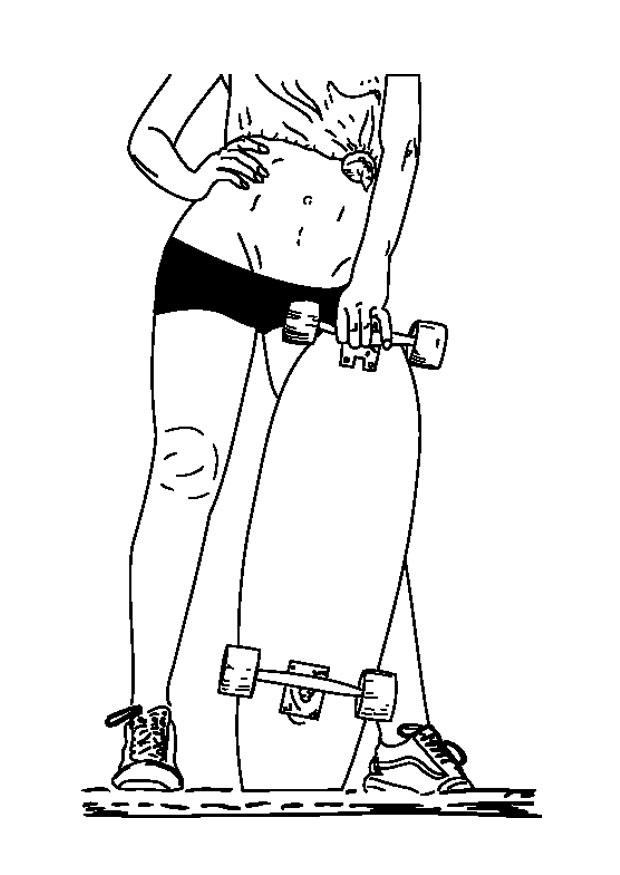 longboard Disegno da colorare longboard