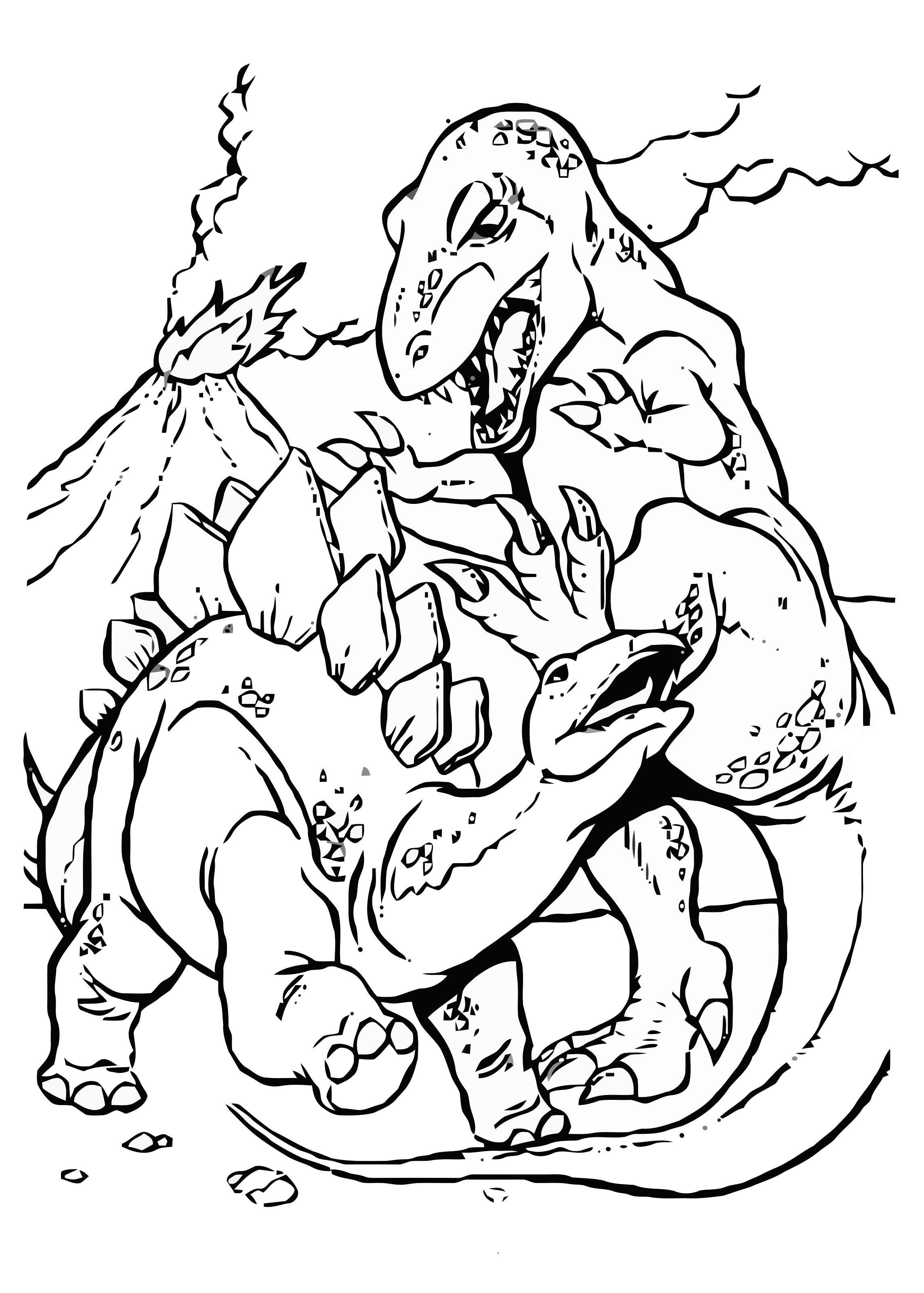 lotta tra t-rex e stegosauro Disegno da colorare lotta tra t-rex e stegosauro