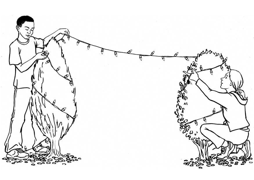luci di natale Disegno da colorare luci di natale