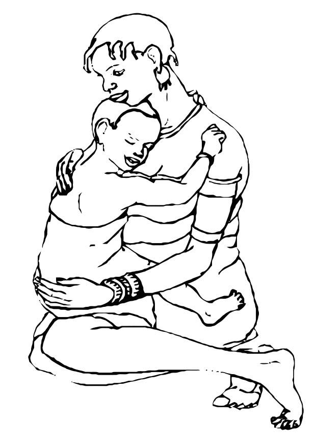 madre e figlio Disegno da colorare madre e figlio
