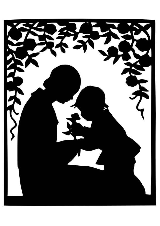 madre e figlio Disegno da colorare madre e figlio