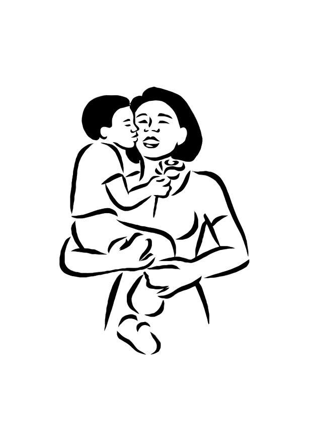 mamma e figlio Disegno da colorare mamma e figlio