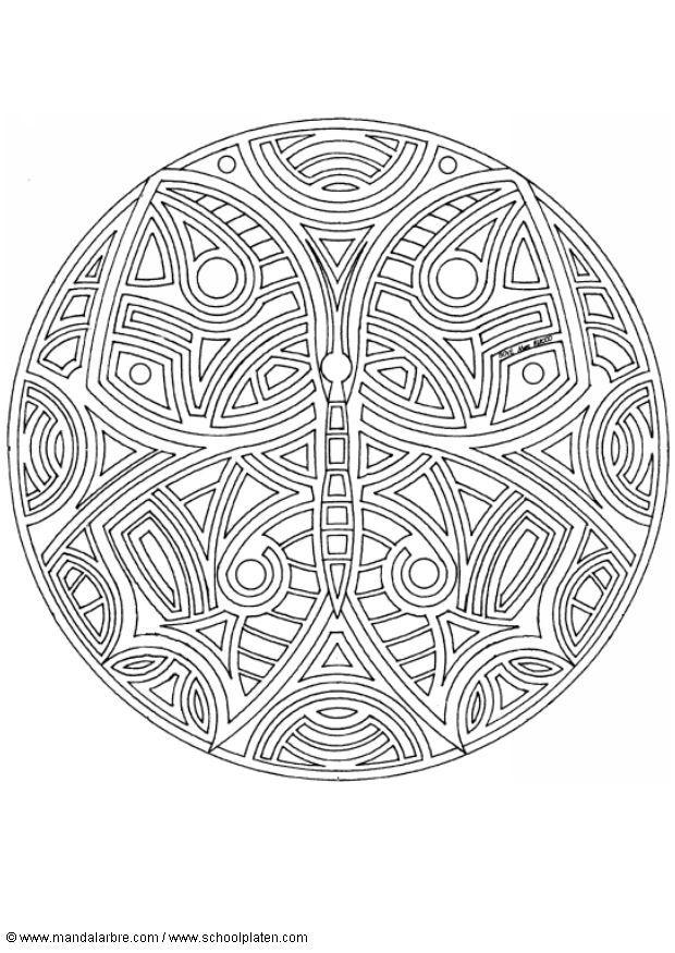 mandala farfalla Disegno da colorare mandala farfalla