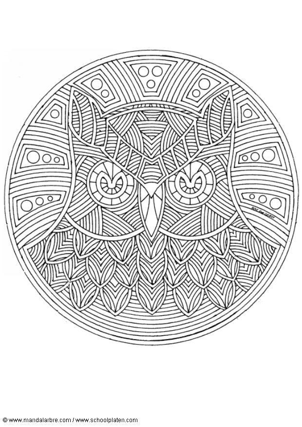 mandala - gufo Disegno da colorare mandala - gufo