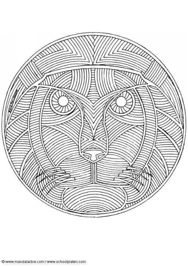 mandala - leone Disegno da colorare mandala - leone